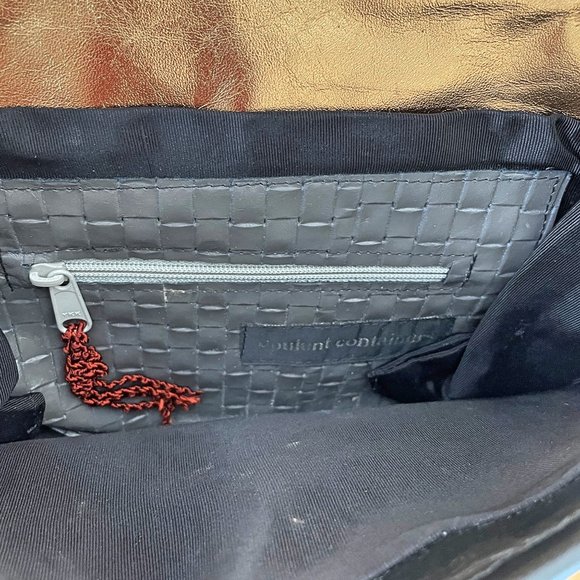 1990s vintage mixed material envelope style shoulder bag - Picture 10 of 10